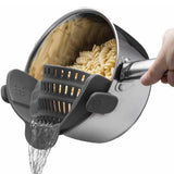 Adjustable Silicone Pot Strainer and Pasta Strainer Gray Kitchen Tools & Gadgets - Tophatter Daily Deals
