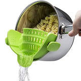 Adjustable Silicone Pot Strainer and Pasta Strainer Lime Green Kitchen Tools & Gadgets - Tophatter Daily Deals