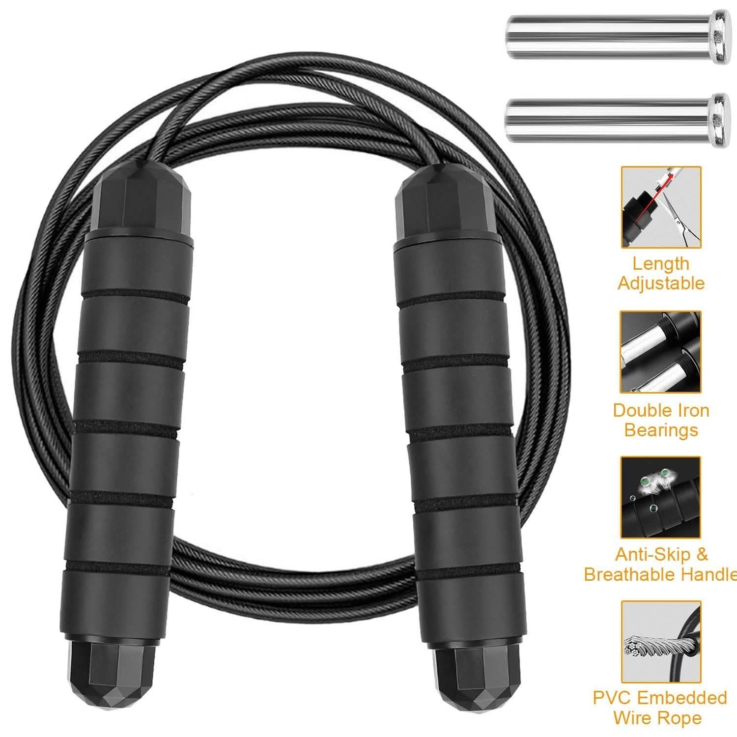 Adjustable Steel Wire Jumping Ropes Fitness & Exercise - Tophatter Daily Deals