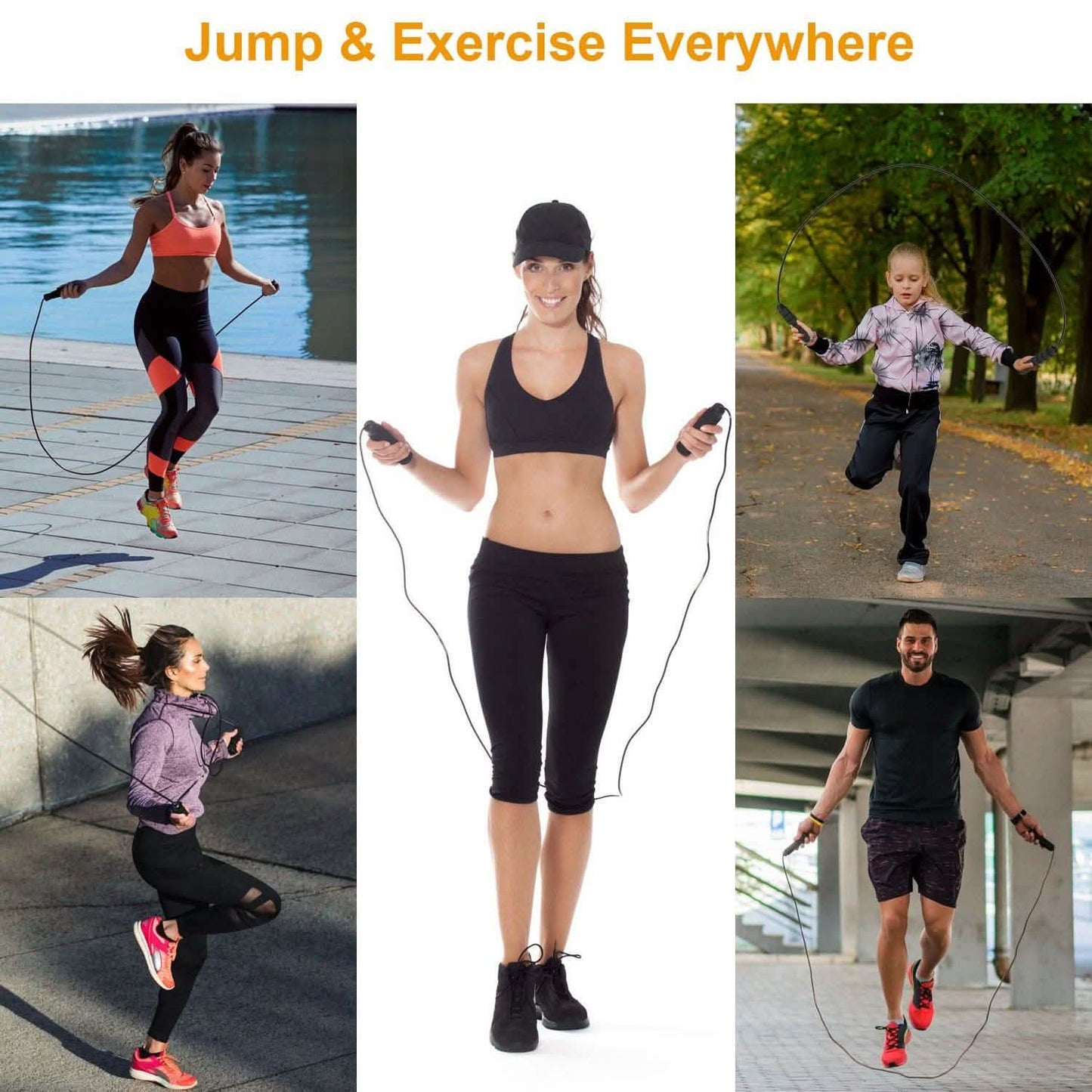 Adjustable Steel Wire Jumping Ropes Fitness & Exercise - Tophatter Daily Deals