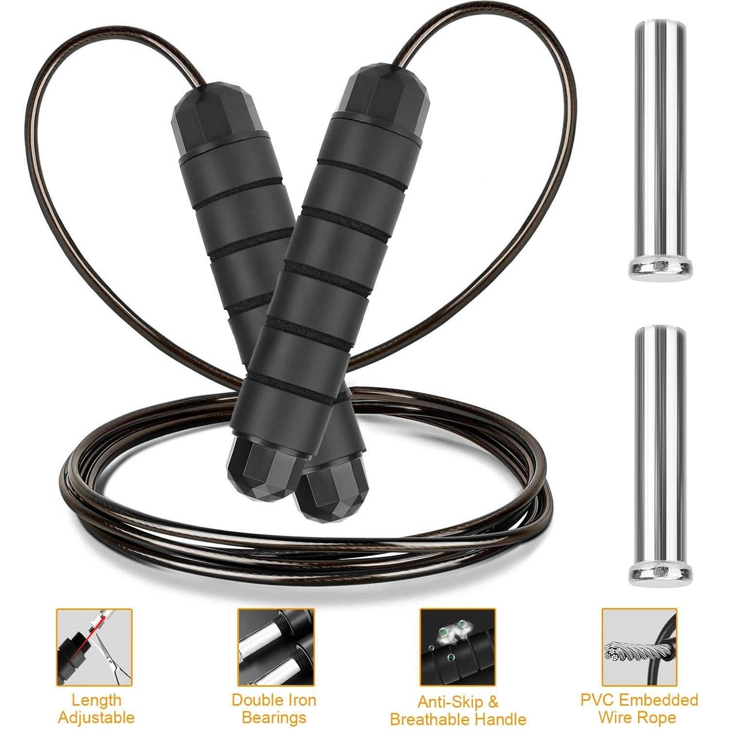 Adjustable Steel Wire Jumping Ropes Fitness & Exercise - Tophatter Daily Deals