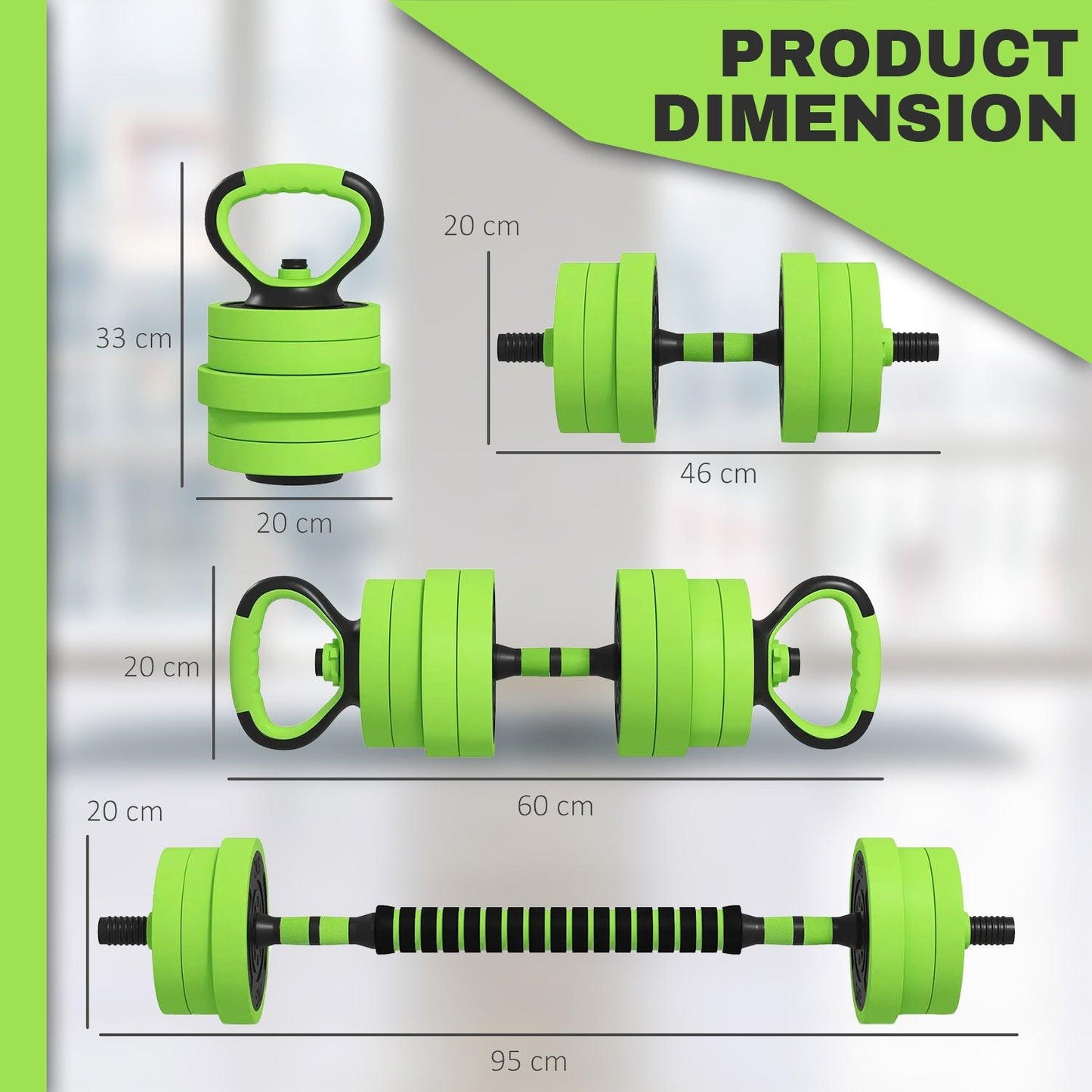 Adjustable Weight Dumbbells Set - 20 Kg Barbell set Barbell Bar Gym Weight Lifting Push Up Stand Exercise & Fitness - Tophatter Daily Deals