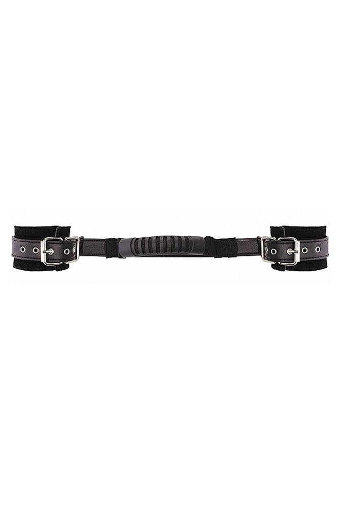 Ouch by Shots Toys - Adjustable Leather Handcuffs With Handle - Black BDSM - Tophatter Daily Deals