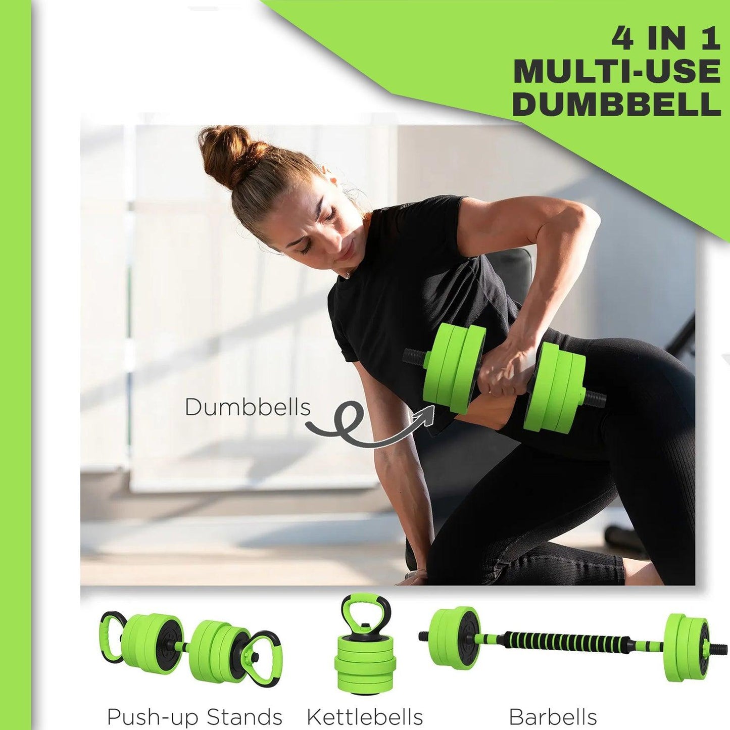 Adjustable Weight Dumbbells Set - 20 Kg Barbell set Barbell Bar Gym Weight Lifting Push Up Stand Exercise & Fitness - Tophatter Daily Deals