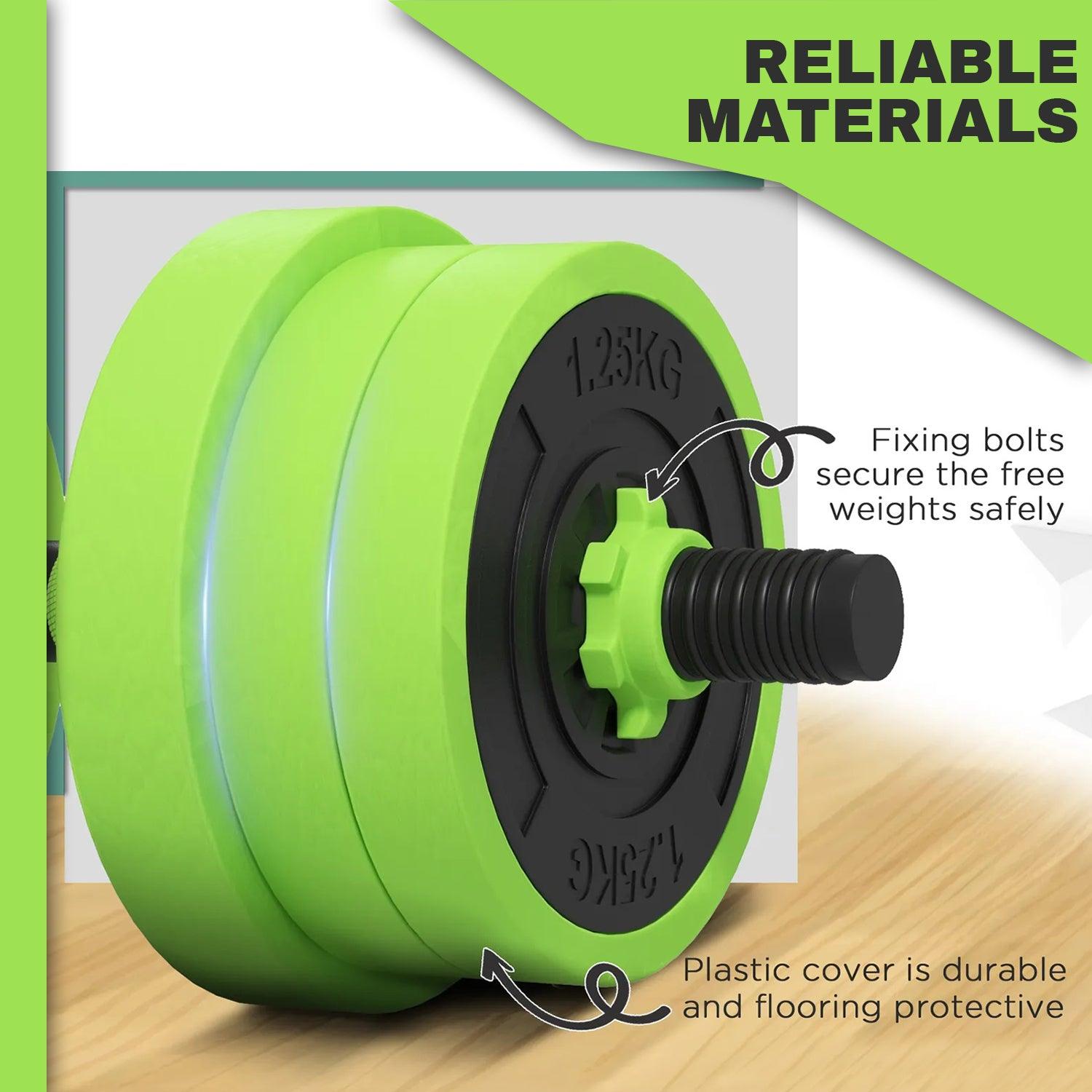 Adjustable Weight Dumbbells Set - 20 Kg Barbell set Barbell Bar Gym Weight Lifting Push Up Stand Exercise & Fitness - Tophatter Daily Deals