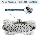 Bright Showers Waterfall Shower Head with Adjustable Angle and Anti-clogging Silicone Nozzles,9 inch Home Improvement - Tophatter Daily Deals
