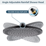 Bright Showers Waterfall Shower Head with Adjustable Angle and Anti-clogging Silicone Nozzles,9 inch Home Improvement - Tophatter Daily Deals