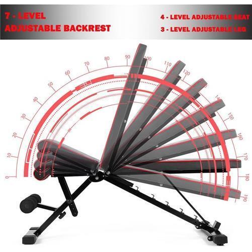 Foldable Sit Up Bench - Adjustable Sit Up Weight Bench Foldable Strength Training Gym Exercise & Fitness - Tophatter Daily Deals