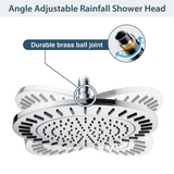 Bright Showers Waterfall Shower Head with Adjustable Angle and Anti-clogging Silicone Nozzles,9 inch Home Improvement - Tophatter Daily Deals