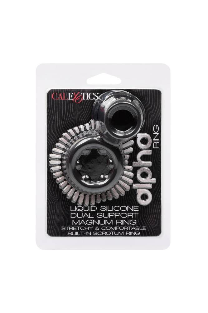 Cal Exotics - Alpha - Liquid Silicone Dual Magnum Ring - Black Sex Toy - Tophatter Daily Deals