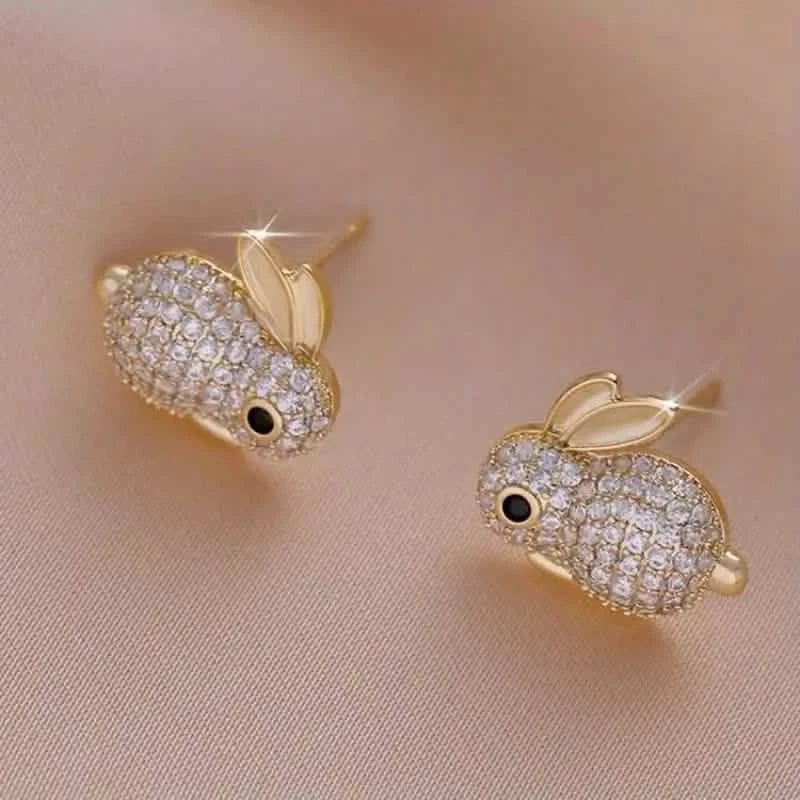 Adorable Rabbit-shaped Earrings Earrings - Tophatter Daily Deals