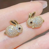 Adorable Rabbit-shaped Earrings Gold Earrings - Tophatter Daily Deals