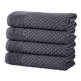 Cotton Diamond Waffle Weave Bath Towel Set - Grayson Collection Bath Towel (Pack of 4) Stone Blue Bath - Tophatter Daily Deals