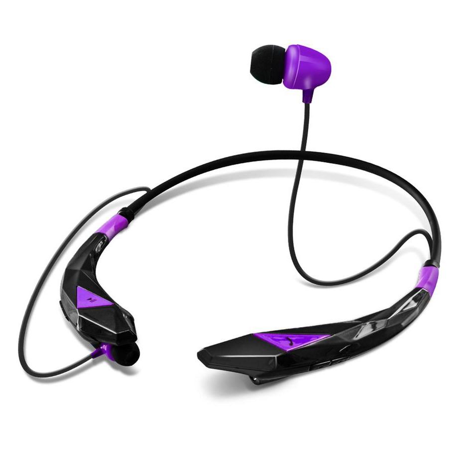 Aduro Amplify Pro Stereo Wireless Headset Purple On-Ear Headphones - Tophatter Daily Deals