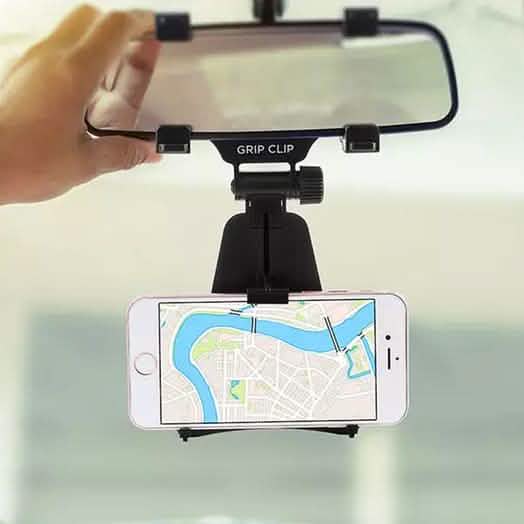 Aduro Grip-Clip Universal Rearview Mirror Phone Mount Phone Mounts & Holders - Tophatter Daily Deals