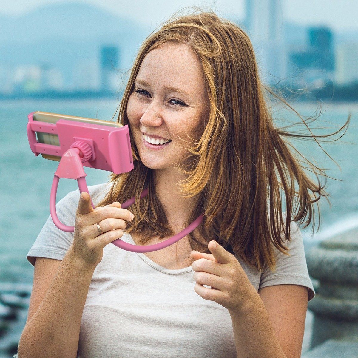 Aduro Lounger Universal Adjustable Gooseneck Cell Phone Mount Holder Phone Holder - Tophatter Daily Deals