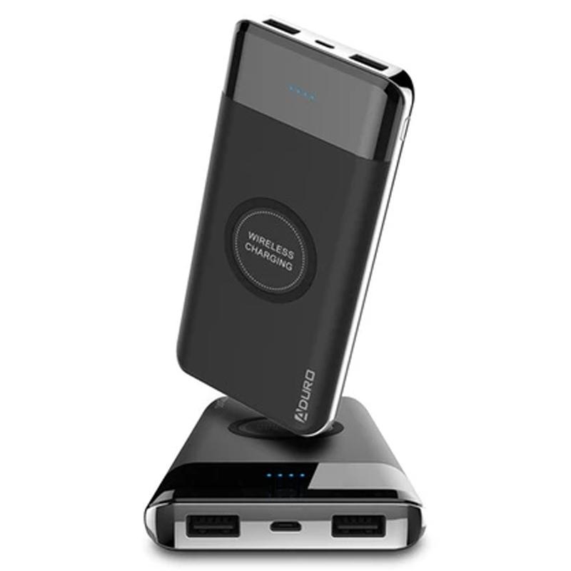 Aduro PowerUp Wireless Charging 10,000mAh Dual-USB Backup Battery Black Power Bank - Tophatter Daily Deals
