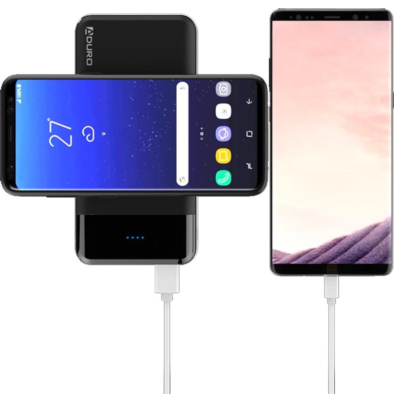 Aduro PowerUp Wireless Charging 10,000mAh Dual-USB Backup Battery Power Bank - Tophatter Daily Deals