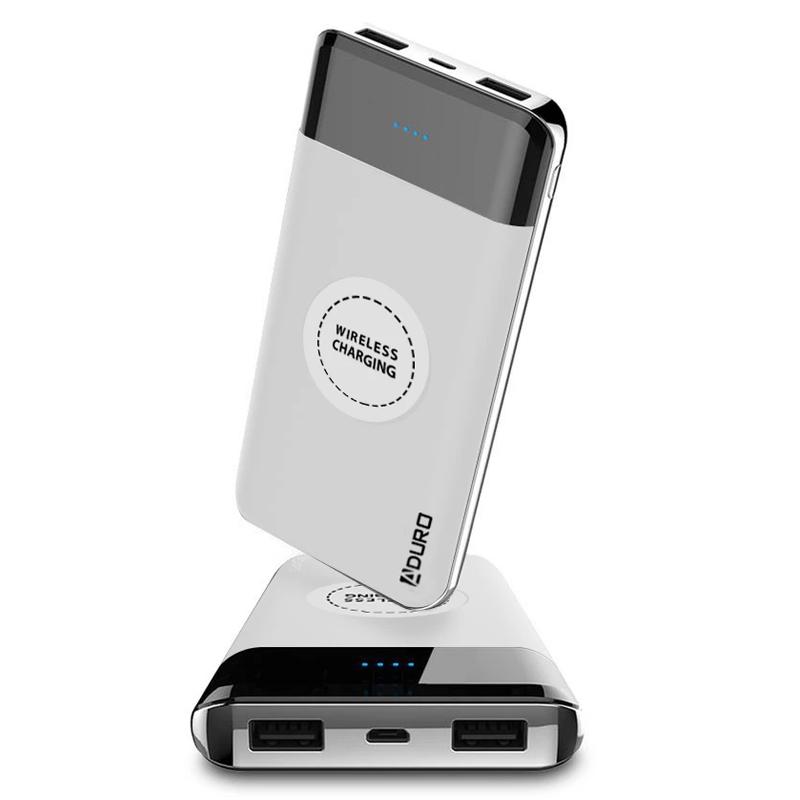 Aduro PowerUp Wireless Charging 10,000mAh Dual-USB Backup Battery White Power Bank - Tophatter Daily Deals