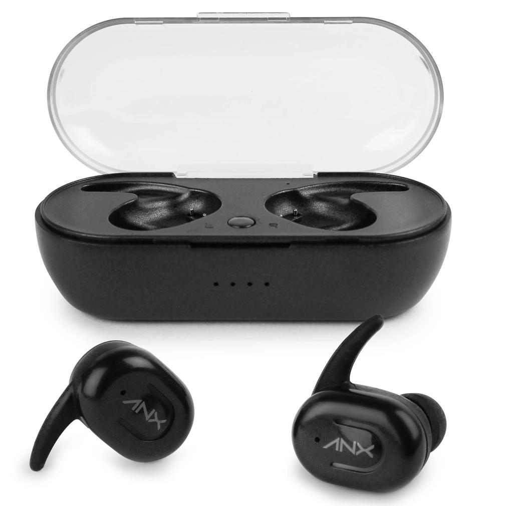 Aduro Sync-Buds True Wireless Earbuds with Charging Case Black In-Ear Headphones - Tophatter Daily Deals