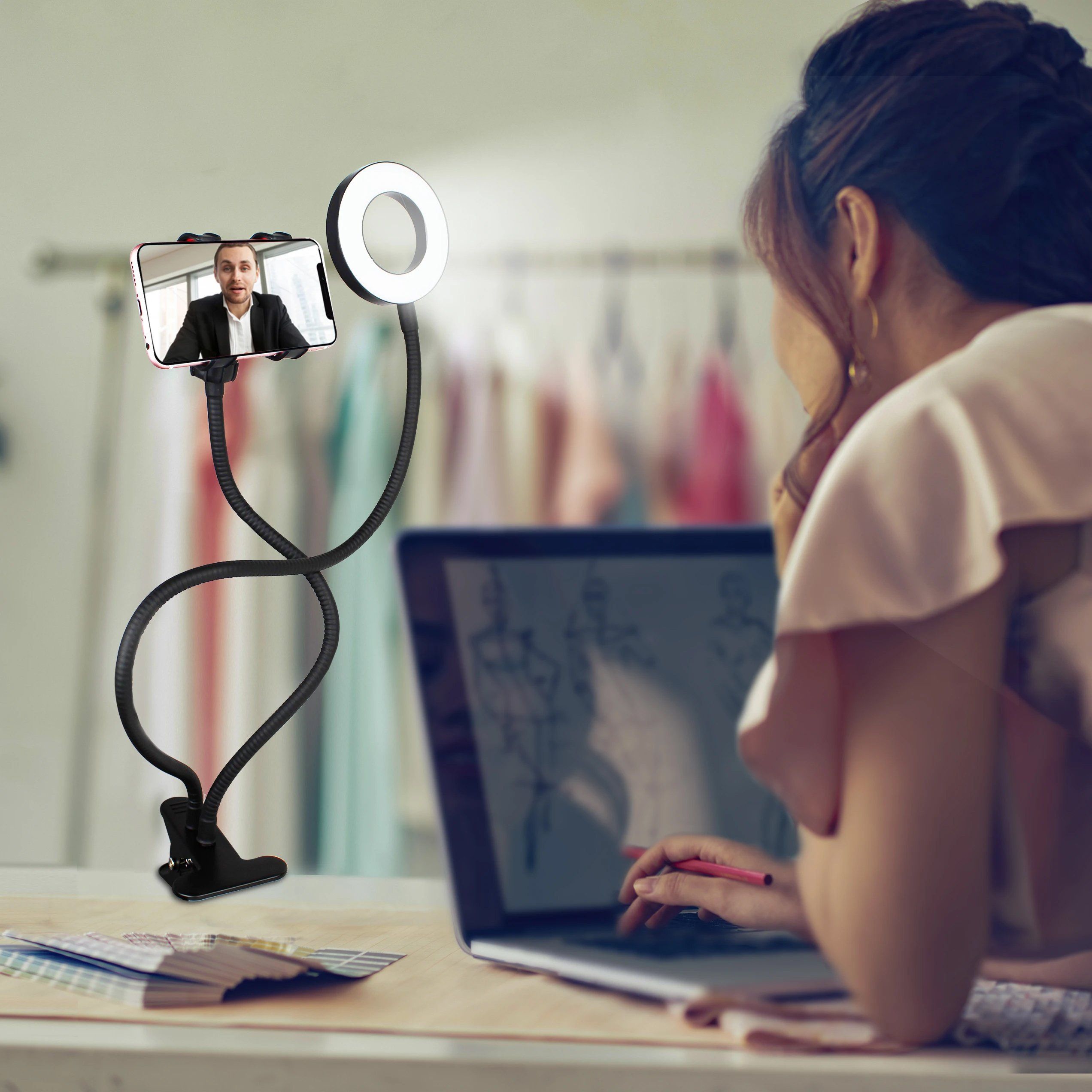 Aduro U-Stream Junior Social Media Influencer Streaming Studio Phone Holder - Tophatter Daily Deals