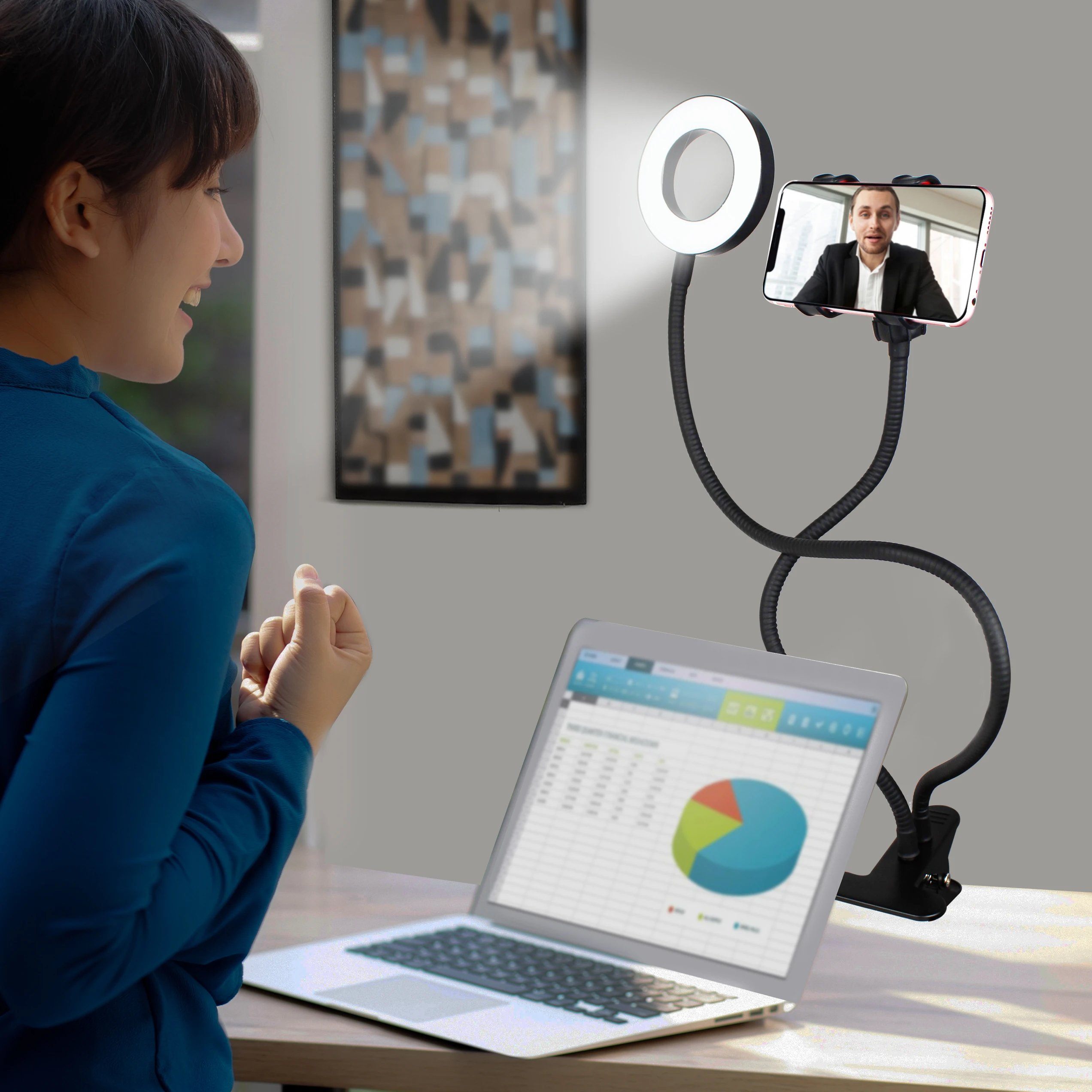 Aduro U-Stream Junior Social Media Influencer Streaming Studio Phone Holder - Tophatter Daily Deals