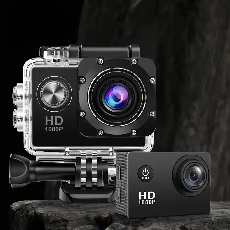 Ultra HD 1080P Action Camera – 140° Wide Angle, Fisheye Lens, LCD Display Cameras & Drones - Tophatter Daily Deals