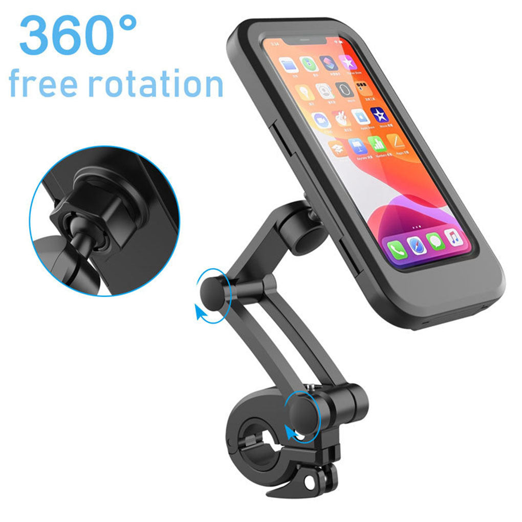 360 Rotatable Waterproof Bicycle Motorcycle Mobile Phone Holder Bike Handlebar Non-slip Clip Stand GPS Mount Bracket 0 - Tophatter Daily Deals