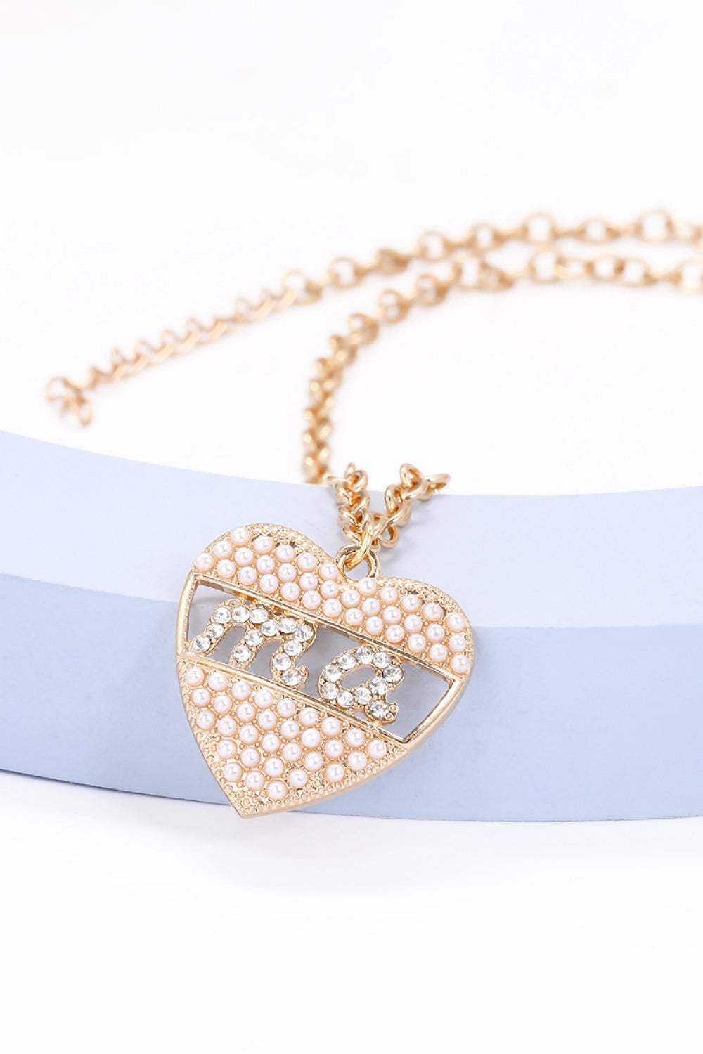 Heart Shape MA Rhinestone Pendant Necklace Necklaces - Tophatter Daily Deals