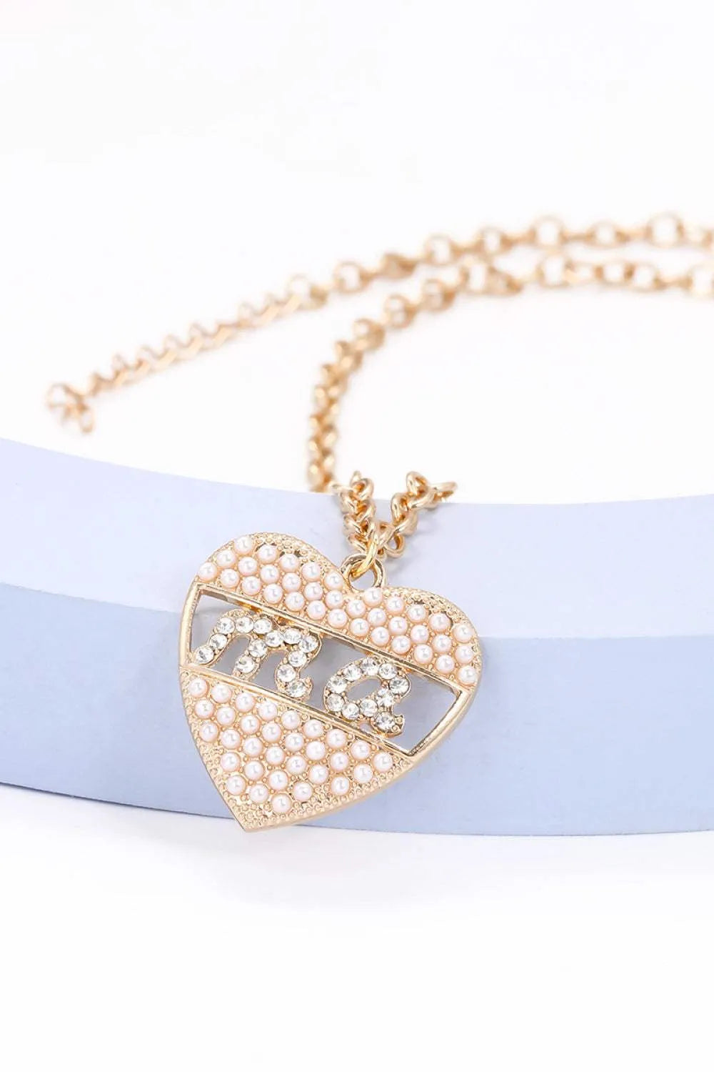 Heart Shape MA Rhinestone Pendant Necklace Necklaces - Tophatter Daily Deals