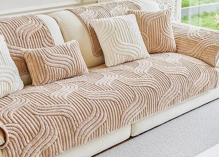 Autumn And Winter Thickening Non-slip Plush Sofa Cushion brown 0 - Tophatter Daily Deals