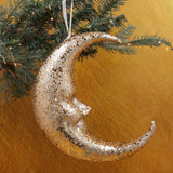 Gold Sparkling Moon Hanging Decoration | Glitter Crescent Moon Ornament - 24cm Ornament - Tophatter Daily Deals