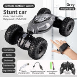 4WD RC Off Road Stunt Wheels Drift Car With Music Led Lights 2.4G Gesture Remote Control Spray 360 Rotating Climbing Car Toys 4 - Tophatter Daily Deals