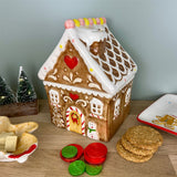 Medium Christmas Gingerbread Biscuit Barrel | Gingerbread House Cookie Jar Jar - Tophatter Daily Deals
