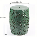 Ceramic Drum Stool Emerald Green Leaf Folding Chairs & Stools - Tophatter Daily Deals