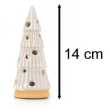 White Ceramic LED Christmas Tree | Light Up Mini Christmas Tree Ornament -13cm Ornament - Tophatter Daily Deals