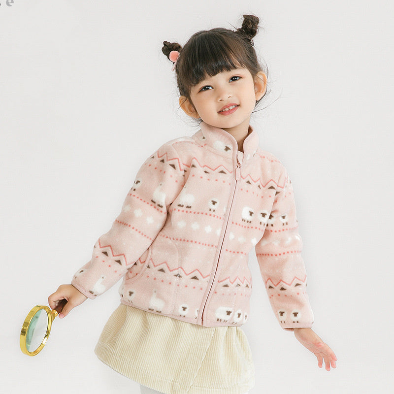 Baby Cartoon Polar Fleece Jacket Thin Long Sleeve 0 - Tophatter Daily Deals