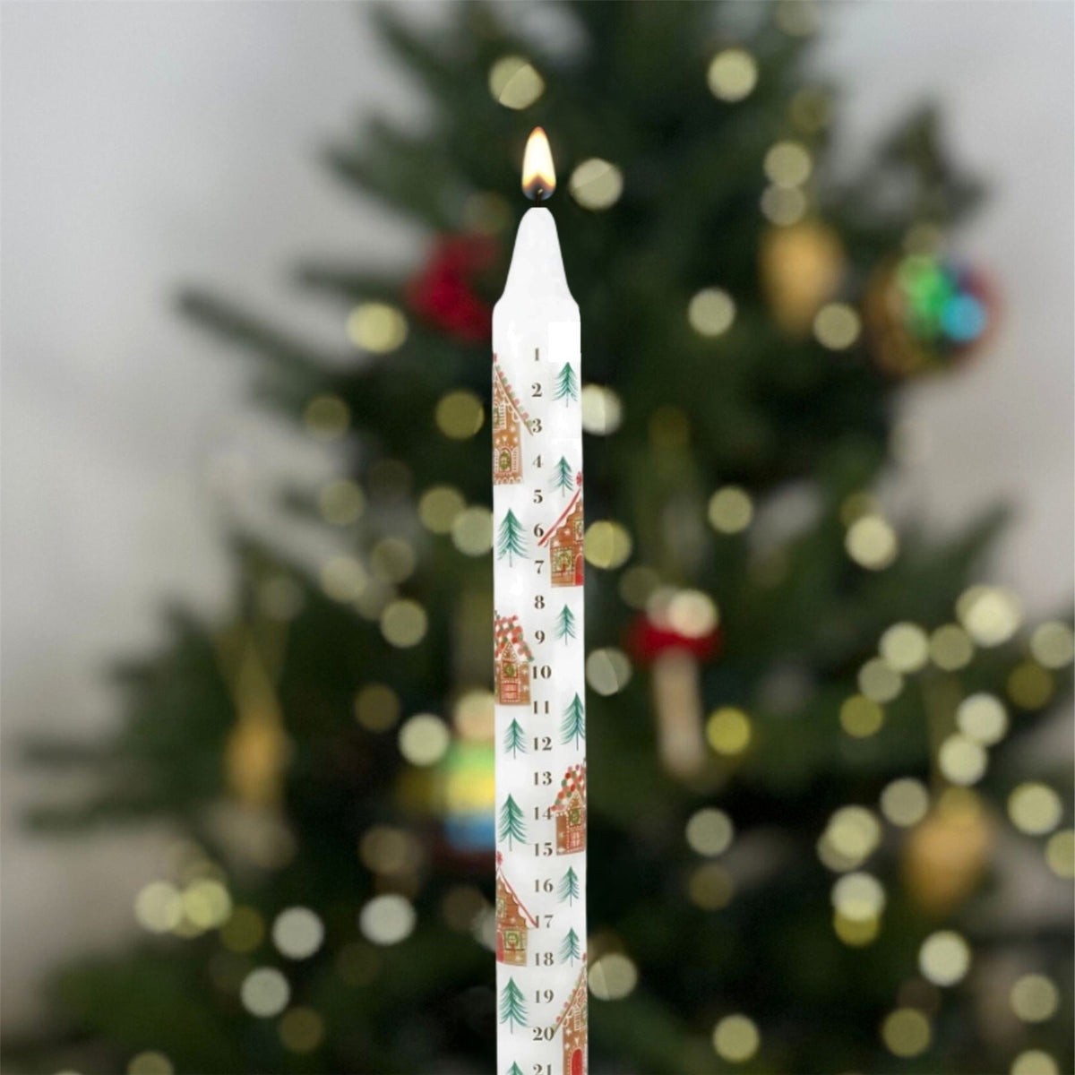 Gingerbread House Advent Candle | Numbered Christmas Countdown Candle 23cm Advent Candle - Tophatter Daily Deals