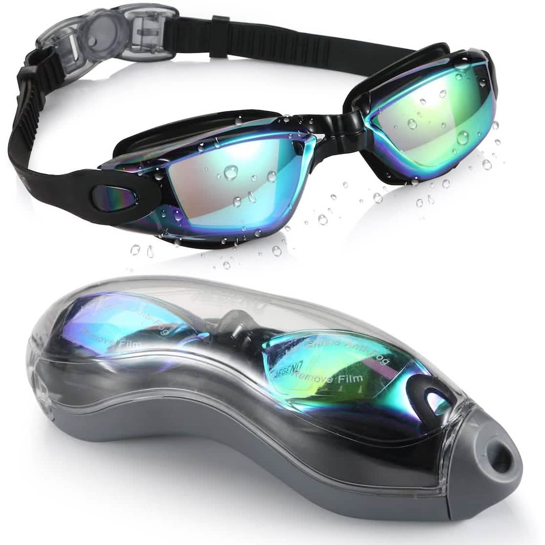 Aegend Swim Goggles No Leaking Full Protection Black Outdoor Recreation - Tophatter Daily Deals