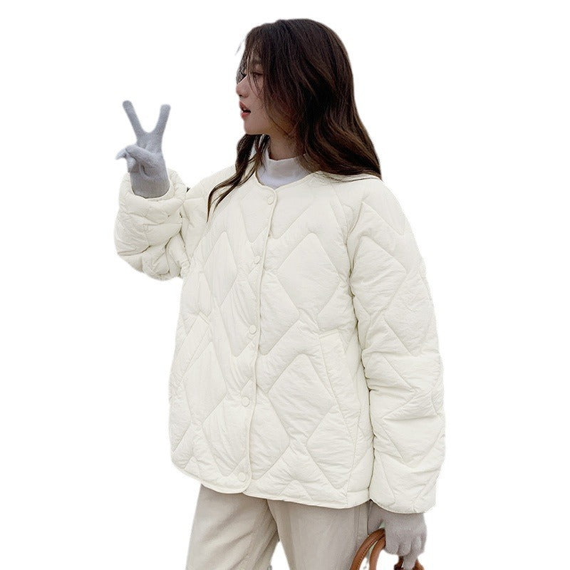 Lightweight Women’s Down Jacket - Boxy Short, Quilted, Casual 3D Changing Face Moving Picture Frame - Tophatter Daily Deals
