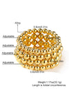 Gold Multi Layered Alloy Beaded Elastic Bracelet Bracelets - Tophatter Daily Deals