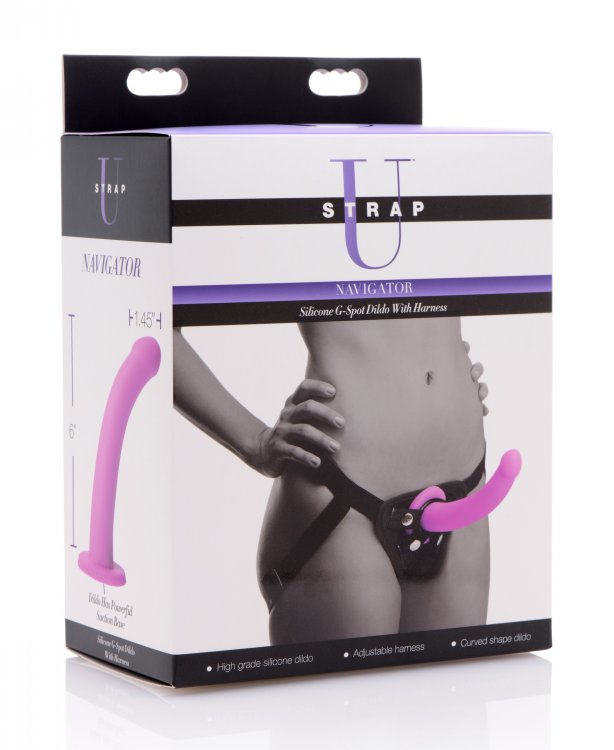 Navigator Silicone G Spot Dildo with Harness Harnesses - Tophatter Daily Deals