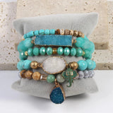 Women's Natural Pink Crystal Glass Crystal Cluster Bracelet Bracelets - Tophatter Daily Deals