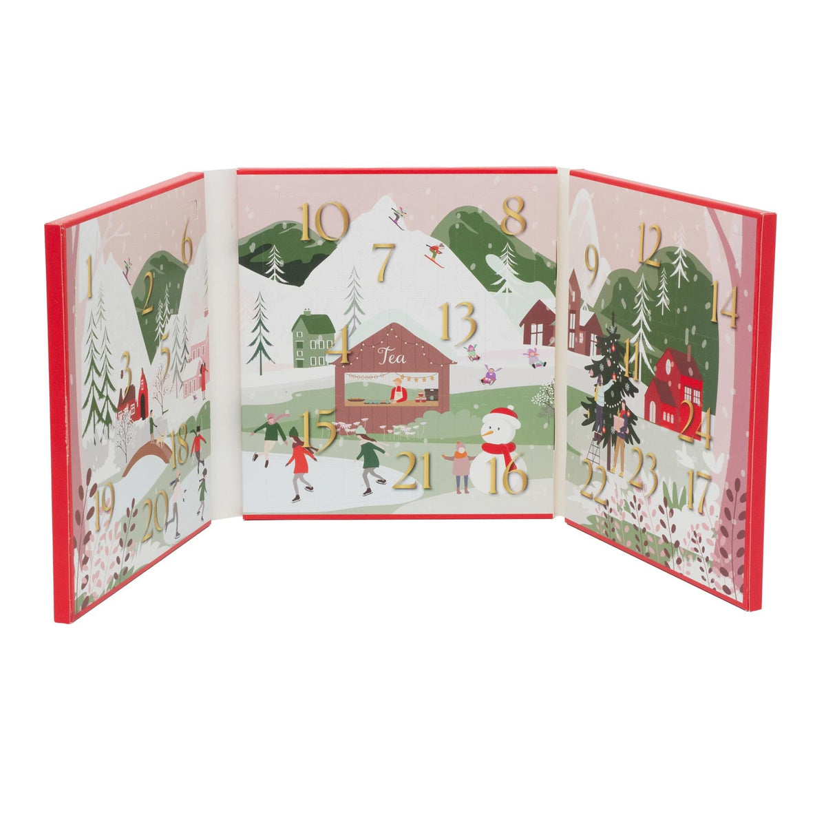 Tea Advent Calendar Herbal & Black Tea Bag Christmas Advent Calendar for Adults Advent Calendar - Tophatter Daily Deals