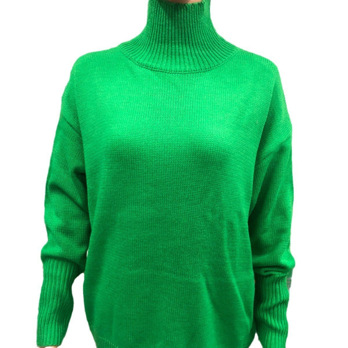 Soft Cozy Women Turtleneck Sweater - Oversized Pullover Yellow Green 3D Changing Face Moving Picture Frame - Tophatter Daily Deals