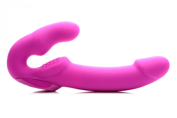 Evoke Rechargeable Vibrating Silicone Strapless Strap On Strap Ons - Tophatter Daily Deals