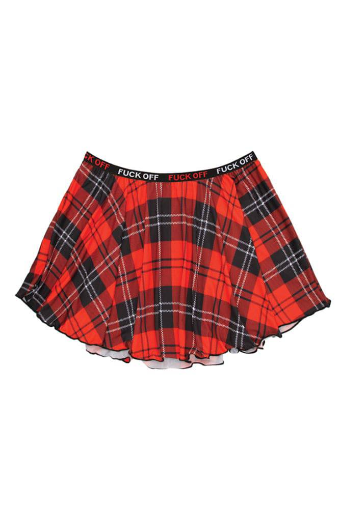 Fantasy Lingerie - Vibes - Fuck Off Plaid Skirt - Black/Red Lingerie - Tophatter Daily Deals