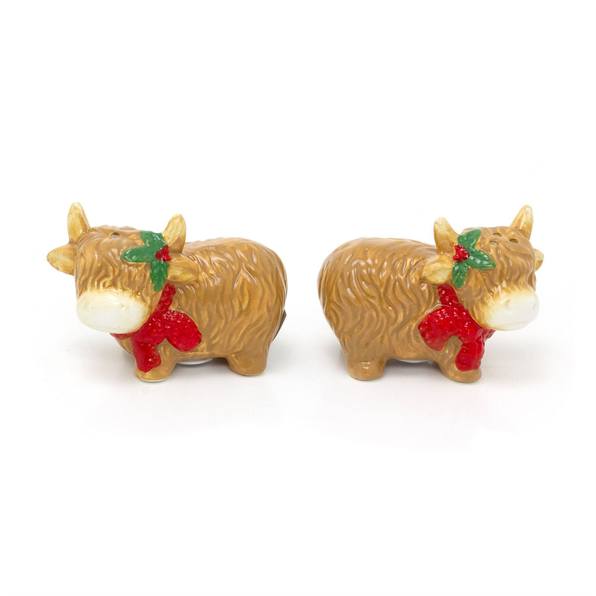 Novelty Christmas Salt & Pepper Shakers | Highland Cow Salt & Pepper Pots Salt and Pepper Shakers - Tophatter Daily Deals