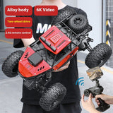 Alloy Remote Control Off-road Vehicle Four-wheel Climbing Rechargeable Racing Car 8K Red 21cm 0 - Tophatter Daily Deals