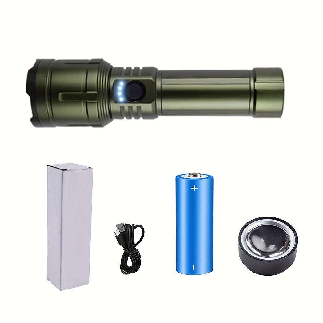 Flashlight Rechargeable with Fresnel Lens Camping & Hiking - Tophatter Daily Deals